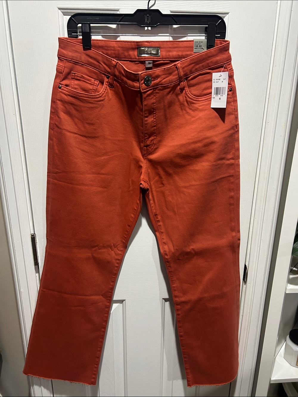 Kut from the Kloth Cropped Slim Jeans in Burnt Orange